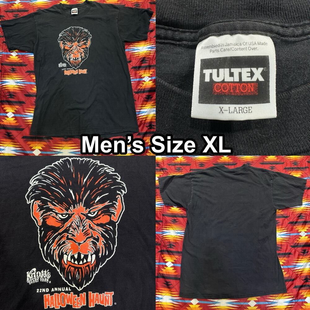 Vintage Knotts Scary Farm 22nd Annual Halloween Haunt XL T-Shirt 1994 Wolf Man